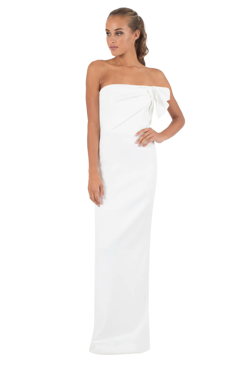 White Smoke Divina | Neoprene Gown Formal Dress