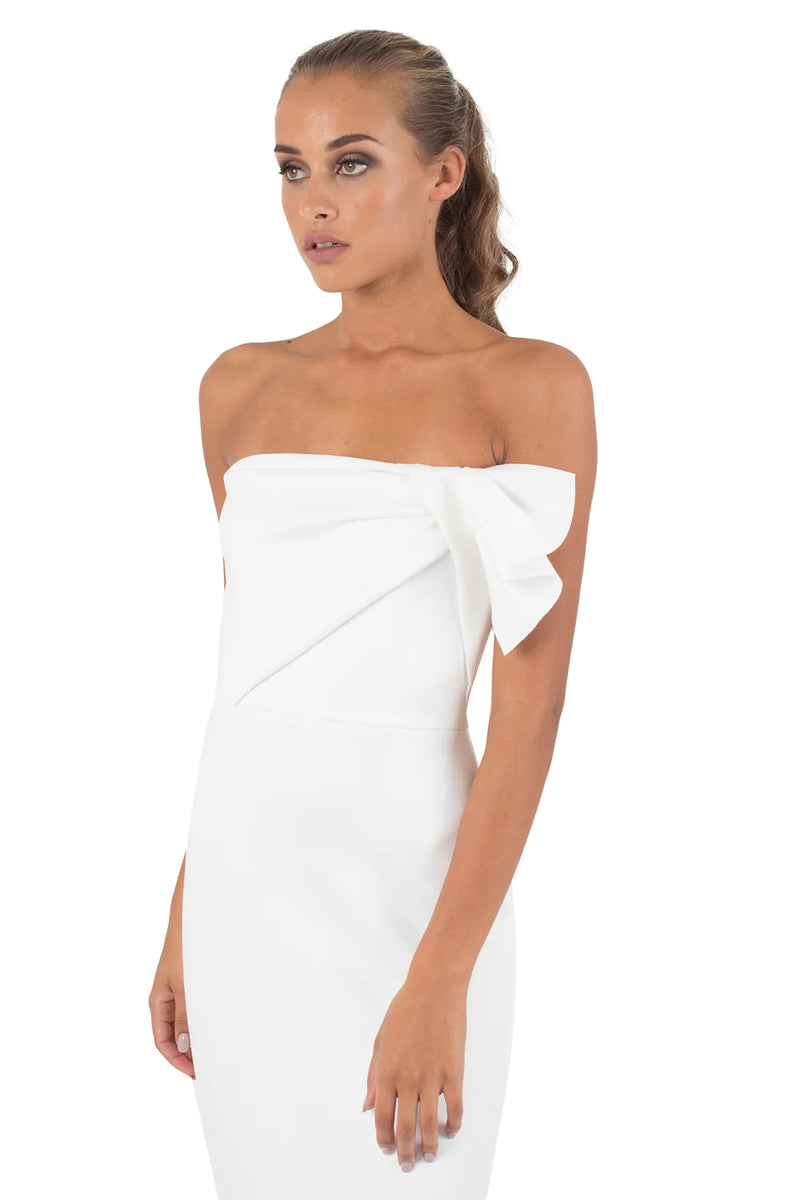 Antique White Divina | Neoprene Gown Formal Dress