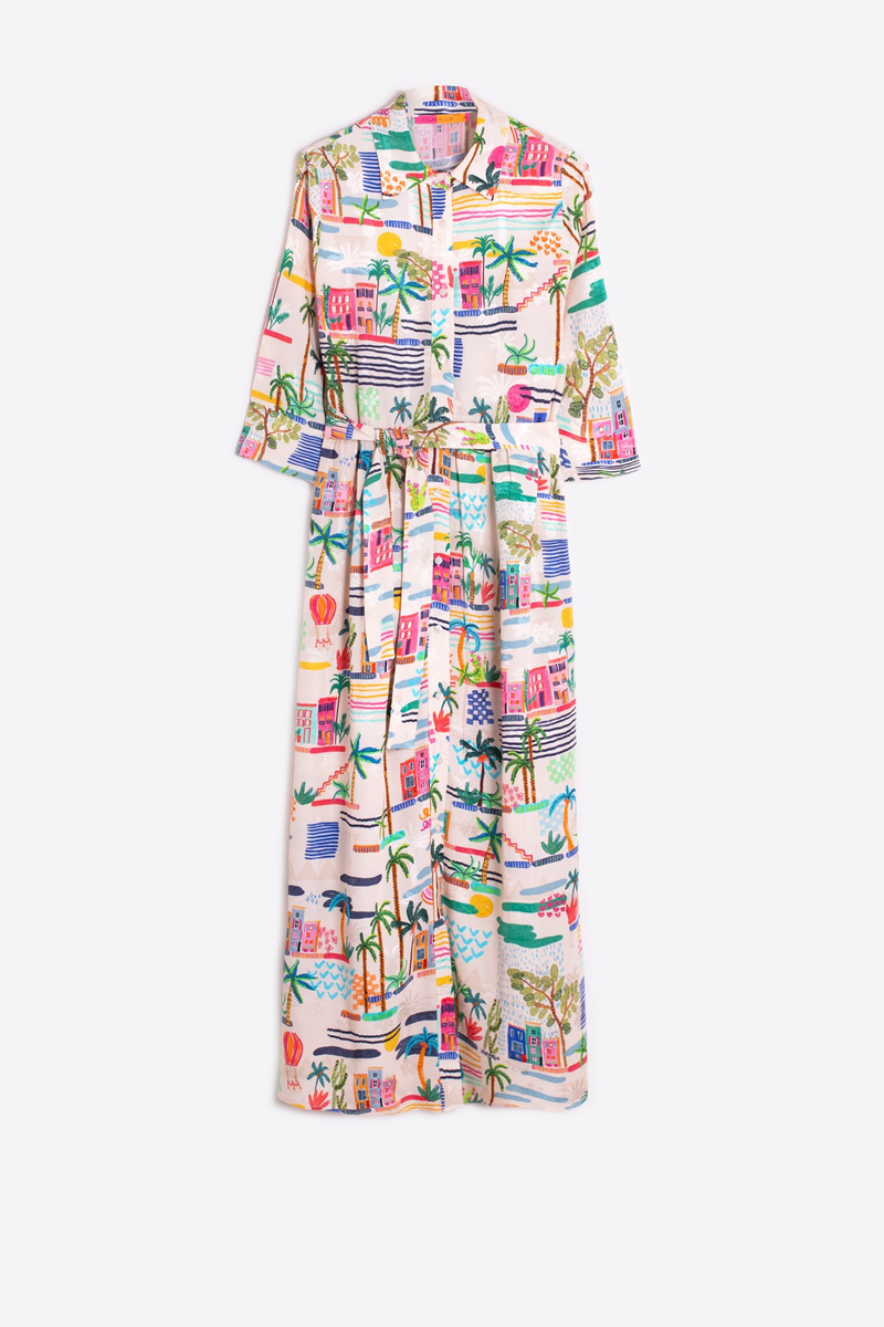 White Smoke Natalia Dress - Villajoyosa Midi Dress