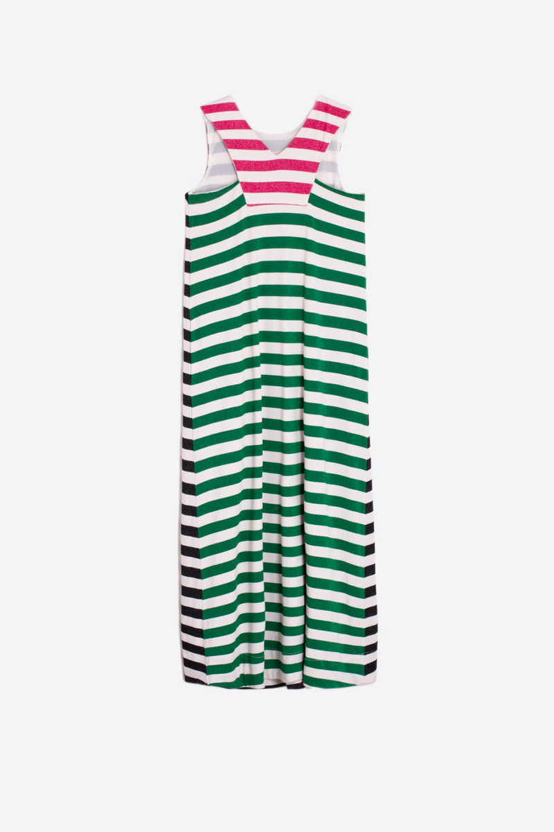 White Smoke Zina Dress in Multicolor Stripe Maxi Dress