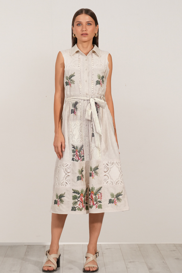 Light Gray Thalia Shirt Dress Midi Dress