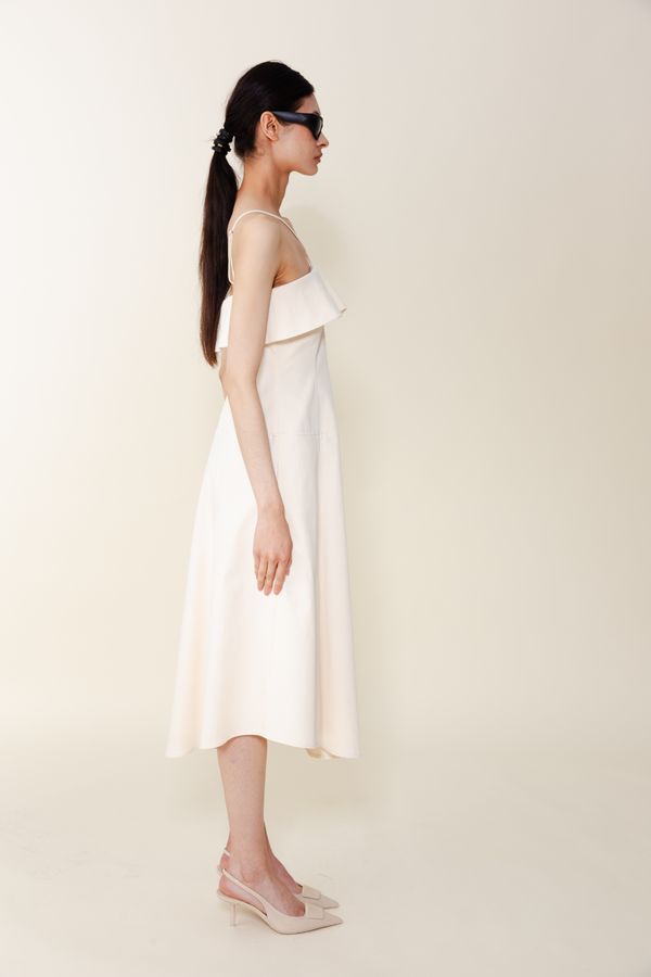 Light Gray Clover Halter Dress Midi Dress
