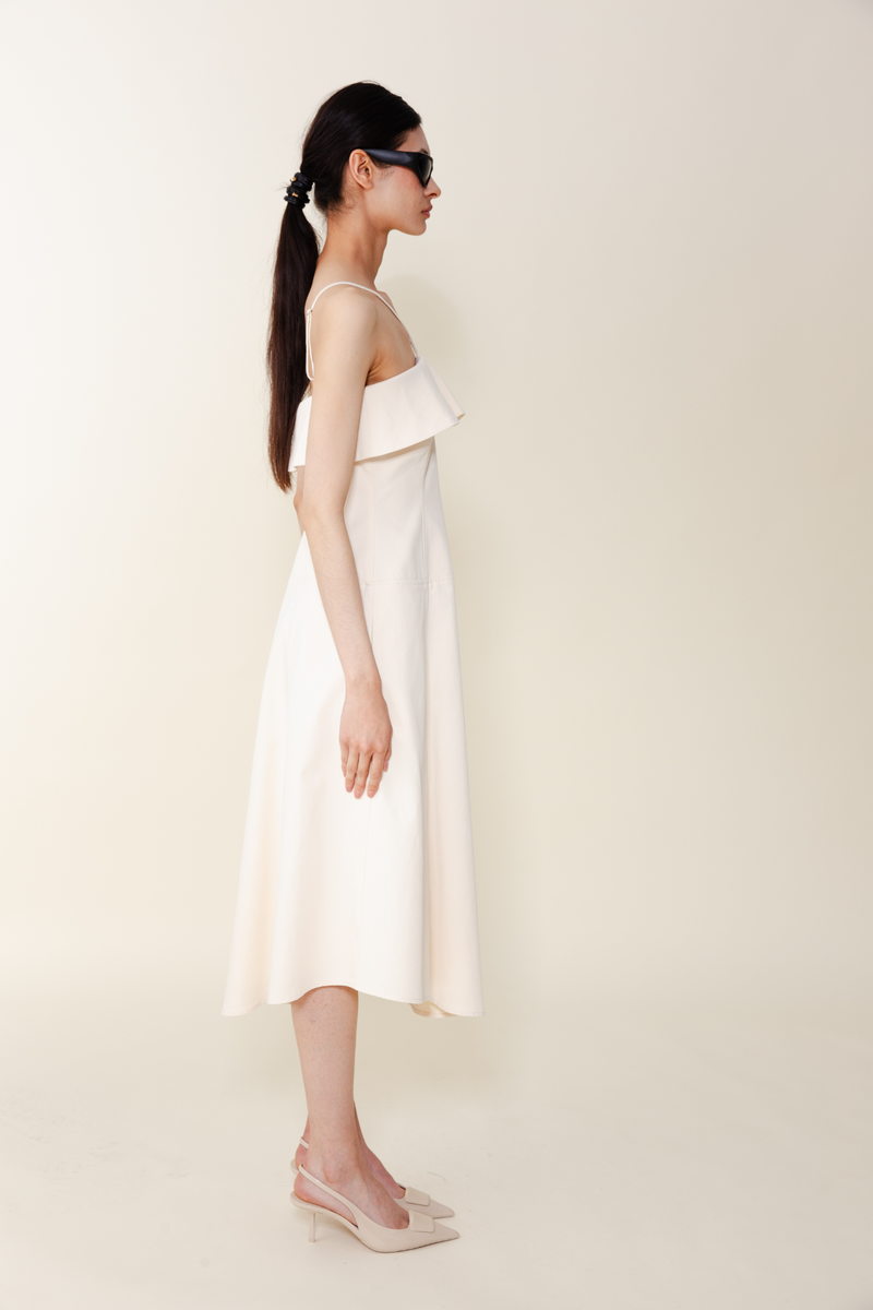 Light Gray Clover Halter Dress Midi Dress