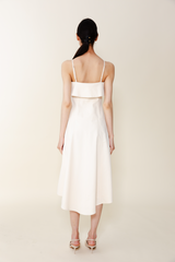 Antique White Clover Halter Dress Midi Dress