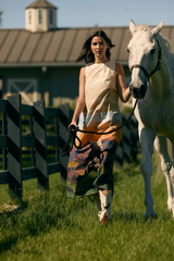 Dark Olive Green Dani Dress in Field Study Midi Dress