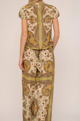 Ava Top in Kaleidoscope Scarf Print Top