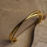 Dim Gray Alessia Gold Twist Cuff Bracelet Bracelet