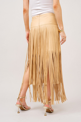 Light Gray The Fringe Factor Maxi Skirt Maxi Skirt