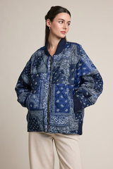 Light Gray The Free Spirt Quilted Bandana Bomber Jacket