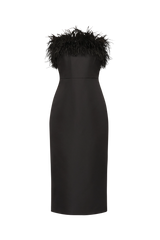Dark Slate Gray Ginger | Feather Sheath Dress Midi Dress