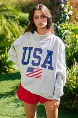 Gray Reversible USA/America Graphic Sweatshirt Sweatshirt