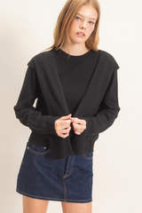 Dark Slate Gray Cozy Wrap Sweater Sweater