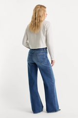 Seashell Soft Tech Good Petite Palazzo Jeans in Ridicule Jeans