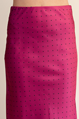 Brown Sweetheart Dot Midi Skirt Midi Skirt
