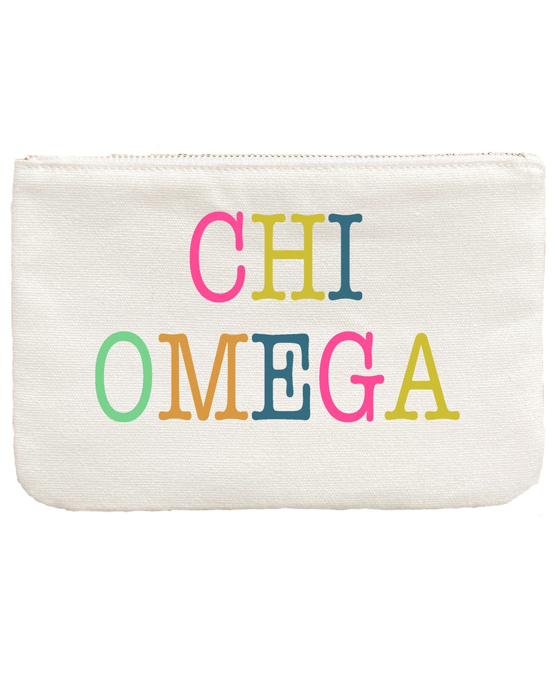 Antique White Sorority Color Block Pouch