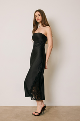 Light Gray Sweet Nothing Strapless Lace Midi Dress Midi Dress