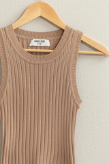 Rosy Brown Shaye Essential Ribbed Tank Top Tank