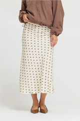 Lavender Flower Power Satin Slip Skirt Midi Skirt
