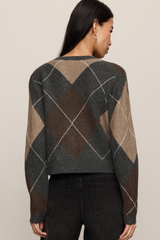 Black Medina Argyle Cardigan Cardigan