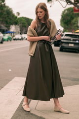 Black Rebel Belle Faux Leather Midi Dress Midi Dress