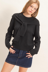 Dark Slate Gray Cozy Wrap Sweater Sweater