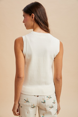 Gray Cozy Mallard Knit Sweater Vest Sweater Vest
