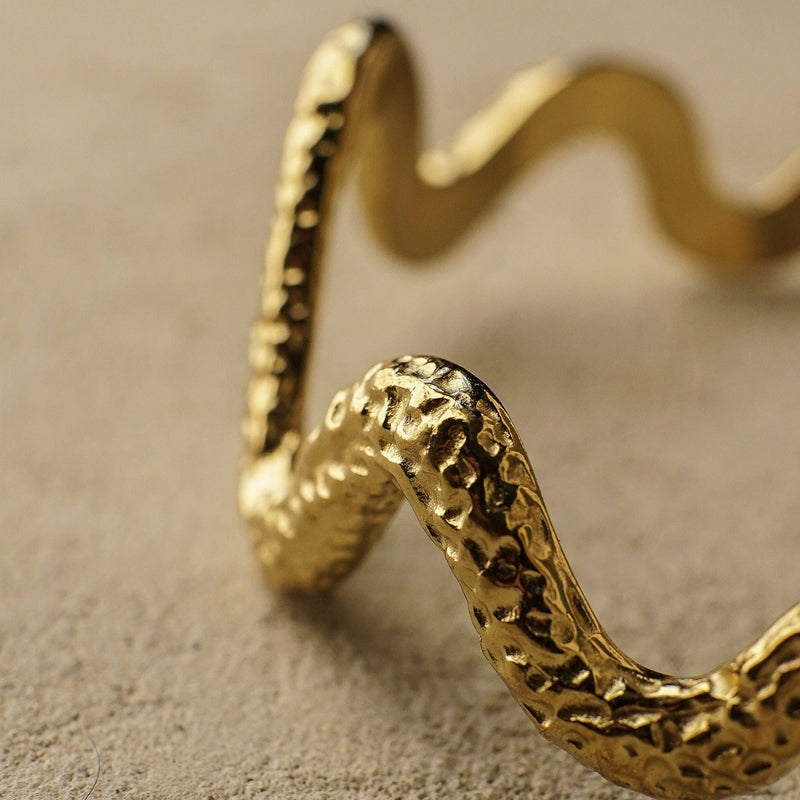 Rosy Brown Amalia Gold Wave Cuff Bracelet Bracelet