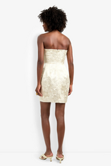 White Smoke Kalley Dress in Bonits Beige/Gold Mini Dress