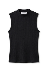 Black Violet Sweater Rib Mock Neck Tank Tank