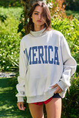 Gray Reversible USA/America Graphic Sweatshirt Sweatshirt