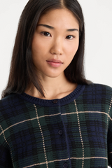 Seashell The Jacquard Cardigan in Forest Plaid Cardigan