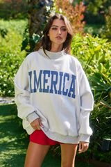 Gray Reversible USA/America Graphic Sweatshirt Sweatshirt