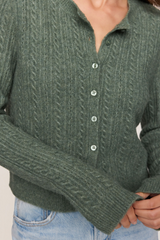 Dim Gray Medina Cable Cardigan Cardigan
