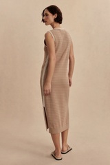 Tan Dwight Tank Knit Dress Midi Dress