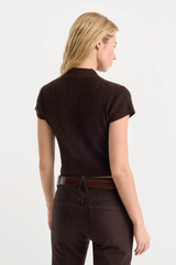 Black The Micro Cable Polo Top
