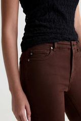 Black Mari Mid-Rise Slim Straight | Wood Brown Jeans