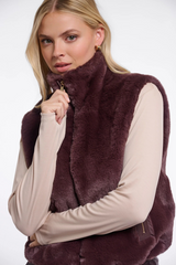 White Smoke Niki Short Waistcoat Faux Fur Vest