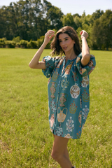 Yellow Green Frannie Dress in Market Muse Mini Dress
