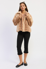 Lavender Fawn Of A Kind Faux Fur Coat Coats & Jackets