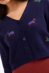 Black Esme Embroidered Horse Cardigan Cardigan