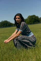 Dark Olive Green Gerty Skirt in Dewfall Maxi Skirt