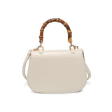 Light Gray Allison Bamboo Handle Crossbody Purse
