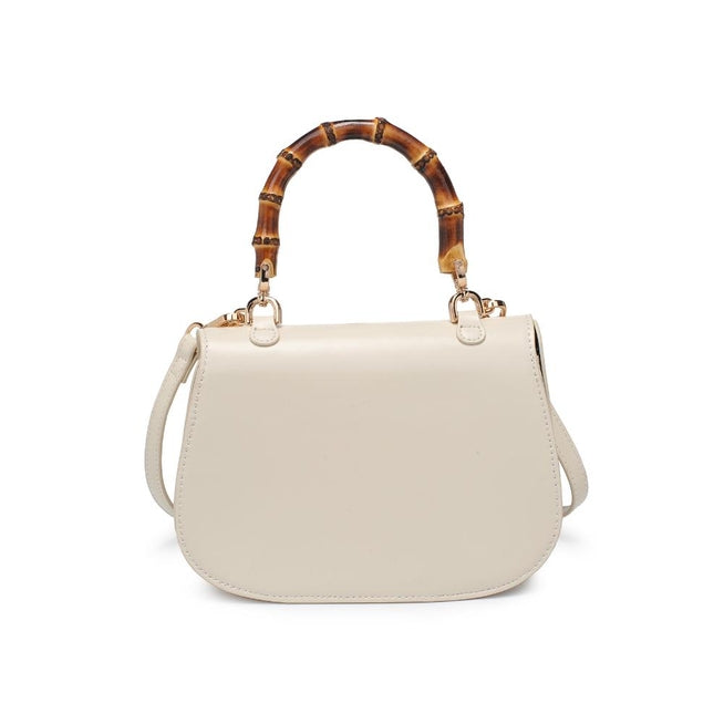 Light Gray Allison Bamboo Handle Crossbody Purse