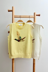 Light Gray Cozy Mallard Knit Sweater Vest Sweater Vest