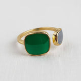 Light Gray Heritage-Inspired Geometric Adjustable Ring