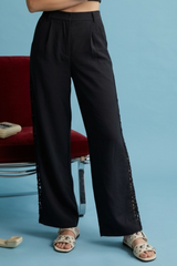Sky Blue Annie Crochet Side Pant Pant