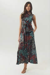Light Gray Nemy Skirt in Brown/Multi Midi Skirt