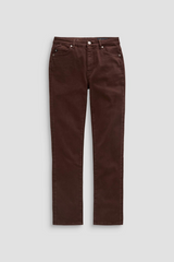 Dark Slate Gray Mari Mid-Rise Slim Straight | Wood Brown Jeans