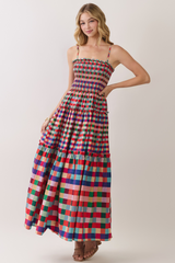 Apple Orchard Plaid Maxi Dress