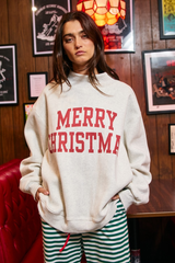 Black Merry Christmas & Santas Favorite Mock Neck Sweatshirt
